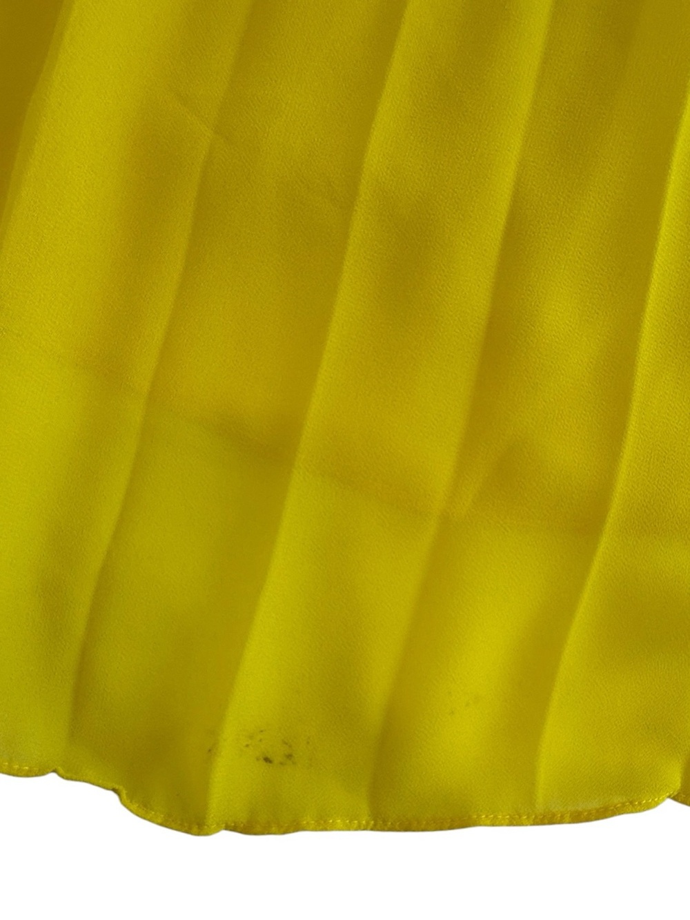Ann Taylor XS Pleated Chiffon Maxi Skirt Yellow Chartreuse Flowy Side Zip - Picture 11 of 11